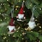 4" Red & Gray Skiing Gnome Christmas Ornament Set